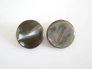 Ohrclips Ohrringe mit Perlmutt Grau Vintage 6,0 g/Ø 1,8 cm - Bild 1 von 2