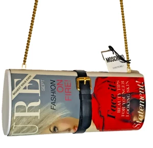 Moschino Couture-Fashion Mag Multicolor Crossbody/Clutch - New w/Tags- $1,175 - Picture 1 of 23