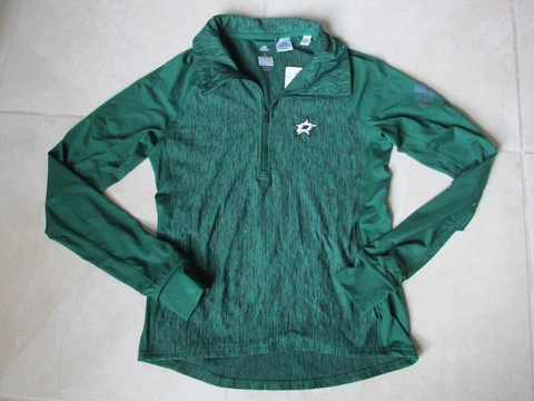NEW ADIDAS NHL Dallas Stars 1/4 Zip Jacket WOMEN'S Small Green Climalite Hockey Cover