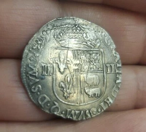 RESTRIKE? France HAMMERED Henri IV, 1/4 Ecu de Béarn, 1599 PetethGreek448bd - Picture 1 of 6