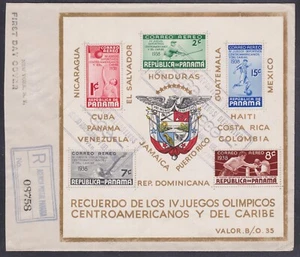 Panama Souvenir Sheet MS339 12 Feb 1938 FDC to US - Panama, Miami & NY Cancels - Picture 1 of 3