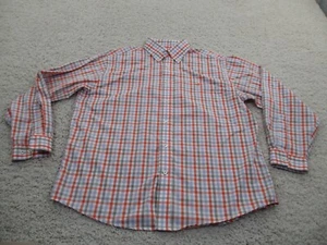 Southern Marsh Shirt Mens Extra Large Orange Cotton Button Plaid Outdoor A2 - Picture 1 of 9