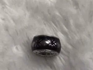 Genuine Pandora Charm Bracelet Bead Purple Dew Floral Vintage Spacer ALE S925 - Picture 1 of 3