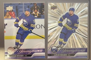 2023-24 Upper Deck Series 1 Lukas Rousek Young Guns Outburst Silver + Base #233