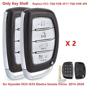 2 X para Hyundai IX35 Elantra Sonata Verna Tucson Smart Remote Key Shell Case 4B - Imagen 1 de 4