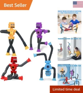Pop Tubes Robot Fidget Toys - Suction Cup Robotics - Fine Motor Skills Learning - Picture 1 of 8