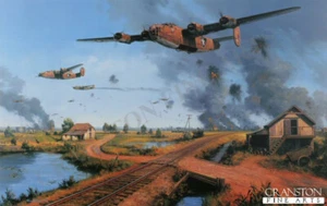 Nicolas Trudgian Aviation ART PRINT Operation Tidal Wave 4 B-24 crew signatures - Picture 1 of 1