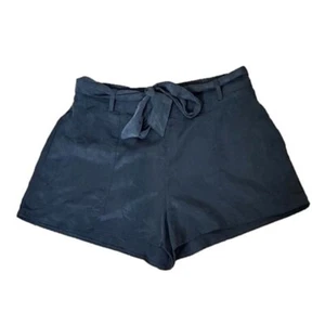 Pantalones Cortos Tobi Tencel Negro Tiro Alto Bolsillos Cinturón 30" Cintura Nuevo con Etiquetas Para Mujer Medianos - Imagen 1 de 5