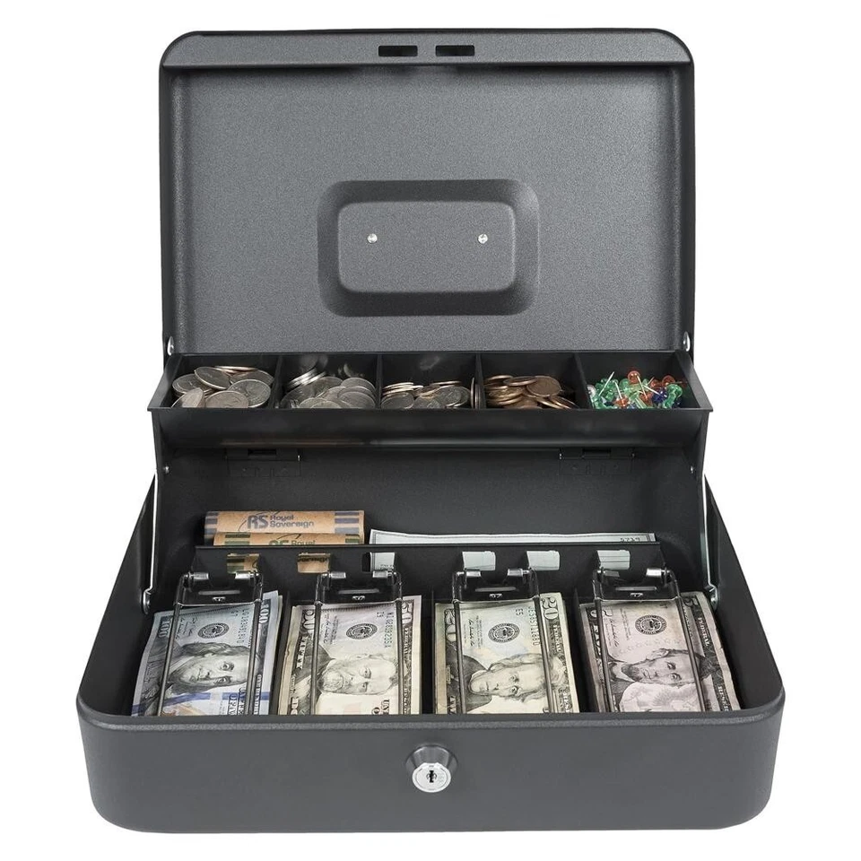 Royal Sovereign Money Handling Security Box Cash Box with Tiered-Tray OB - Image 1 of 4