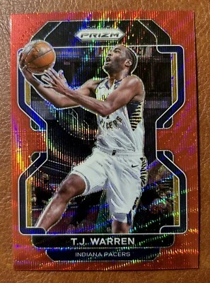 TJ Warren 2021-2022 Panini Prizm Basketball Red Wave Prizm #90 Pacers - Image 1 of 2