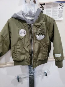 Disney Star Wars 2 Pc Baby Yoda 3T Army Green Bomber Jacket & Tee The Child - Picture 1 of 5