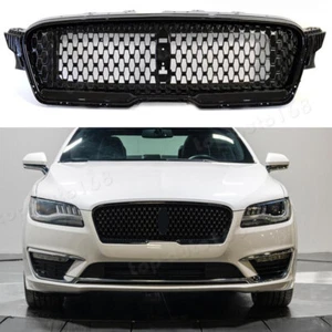 Glossy Black Front Upper Center Grill Grille Mesh Fit For Lincoln MKZ 2017-2020 - Picture 1 of 4