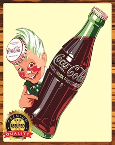 Coca-Cola - 1950s - Restored - Rare - Metal Sign 11 x 14 - Picture 1 of 4