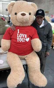 Giant 6ft Teddy Bear I Love You for Valentines Day, 6 foot Teddy Bear Soft New - Picture 1 of 7
