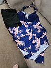 Ladies Plus Sz 20w Blue And Pink Two Pc Swimsuit