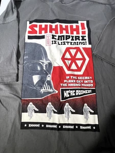 Vintage Star Wars ILM VFX Cast & Crew XL T Shirt SHHHH!THE EMPIRE IS LISTENING! - Picture 1 of 5