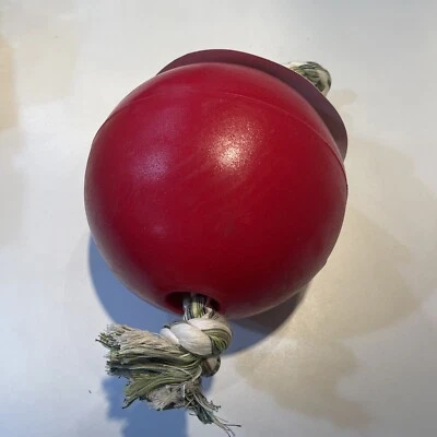 Jolly Pets Romp-n-Roll Rope and Ball Dog Toy 8 inches, Red  - Image 1 of 4