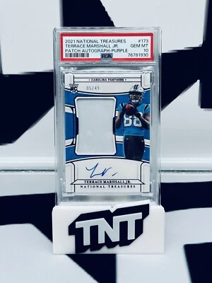 Terrace Marshall Jr. 2021 Panini National Treasures Rookie Patch Auto /49 PSA 10 - Image 1 of 4