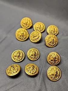 1" & 7/8" VINTAGE US Army Eagle Dress Brass Buttons Waterbury Authentic WW2 - Picture 1 of 5
