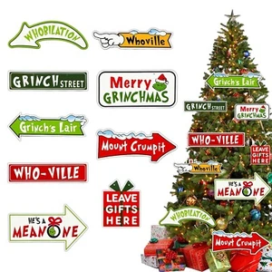 Grinch Christmas Tree Decorations,18PCS Christmas Whoville Tree Ornaments Dec... - Picture 1 of 7
