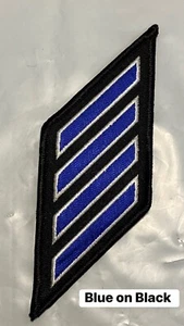 4 Stripe Longevity Blue Hashmarks Uniform Sleeve Patch for Police Dept. 2 1/2" - Picture 1 of 2