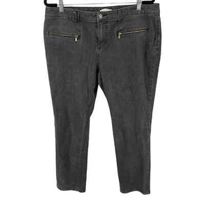 Isaac Mizrahi Live Jeans Womans Gray/ Black Mid Rise Size 16 Zip Front Pockets - Picture 1 of 4