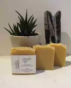 PINEAPPLE SAGE - Moisturizing Handmade - Homemade Lard Clay Bar Soap, wt. 4oz - Picture 1 of 2