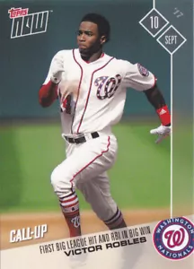 Victor Robles Washington Nationals Call-Up Rooke 1st Hit 2017 Topps NOW 583 RC - Picture 1 of 2