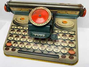 Vintage 1940's Unique "Dependable" Tin Metal Toy Litho Typewriter Made In U.S.A - Picture 1 of 18