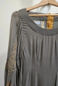 GHULAM SAKINA Designer Shift Dress in Khaki + Tumeric, Size 8 Rrp $799 - Bild 1 von 13