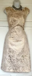 MONSOON GLITTERING GOLD ART DECO PRINT OCCASION PARTY DRESS SIZE 18 fits 16 - Picture 1 of 8