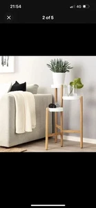 Ikea SATSUMAS Plant stand, bamboo/white, 78 cm - Picture 1 of 6