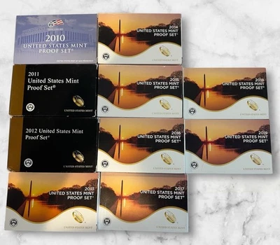 2010 to 2019 US Mint Proof Set run With COA FRESH  FREE SHIPPING - Image 1 of 2
