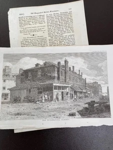 ENGRAVING 1832 OLD HUNGERFORD MARKET LONDON + Text - Picture 1 of 2