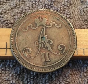 1865 FINNLAND 10 PENNIA KUPFERMÜNZE  - Bild 1 von 2