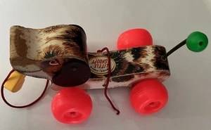 Fisher Price Little Snoopy Vintage 1968 Wood Pull Toy Dog with Shoe #693 - Picture 1 of 10