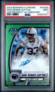 Dani Dennis-Sutton 2024 Bowman Chrome Prospect Green Refractor Auto /99 PSA 9 - Picture 1 of 3