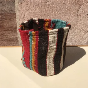 Kelim Blumentopf (klein) handgenäht bunt Übertopf Utensilo Korb vintage Teppich - Bild 1 von 4