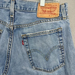 2006 Levis 527 Jeans Light Wash Low Boot Cut Mens 32x32 (31x31) Grunge Western - Picture 1 of 11