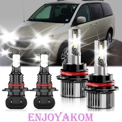 For Dodge Grand Caravan 2005-2007 Front LED Headlight High/Low Fog Light Bulb - Image 1 of 4