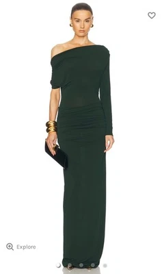 Maxi Vestido Alex Perry Asimétrico Drapeado Jersey Verde Talla 2 Fiesta Boda Foto 1 de 4