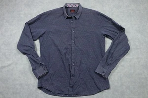 Jared Lang Shirt Mens Extra Large Navy Micro Dot Long Sleeve Button Up Slim Fit - Picture 1 of 10
