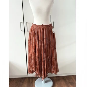 Free People FP One Ember bedruckter Midirock Gr. S terrakotta - Bild 1 von 11