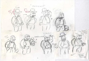 Disegno foglio modello produzione originale di Rich Texan da Dude, Where's My Ranc - Foto 1 di 3