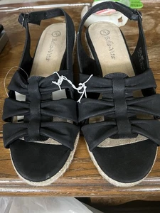Sandalia de cuña para mujer de Bella Vita preciosas sandalias de alpargata negras talla 9M - Imagen 1 de 5