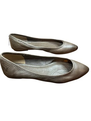 Zapatos planos de ballet de cuero marrón gris topo Frye Regina para mujer talla 9,5 M Foto 1 de 4
