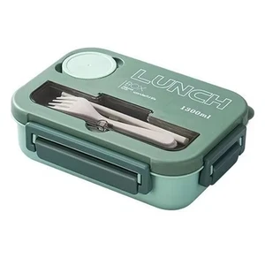 Bento Brotdose mit Besteck, 4 Fächer, auslaufsicher, Mikrowelle &3556 - Bild 1 von 5