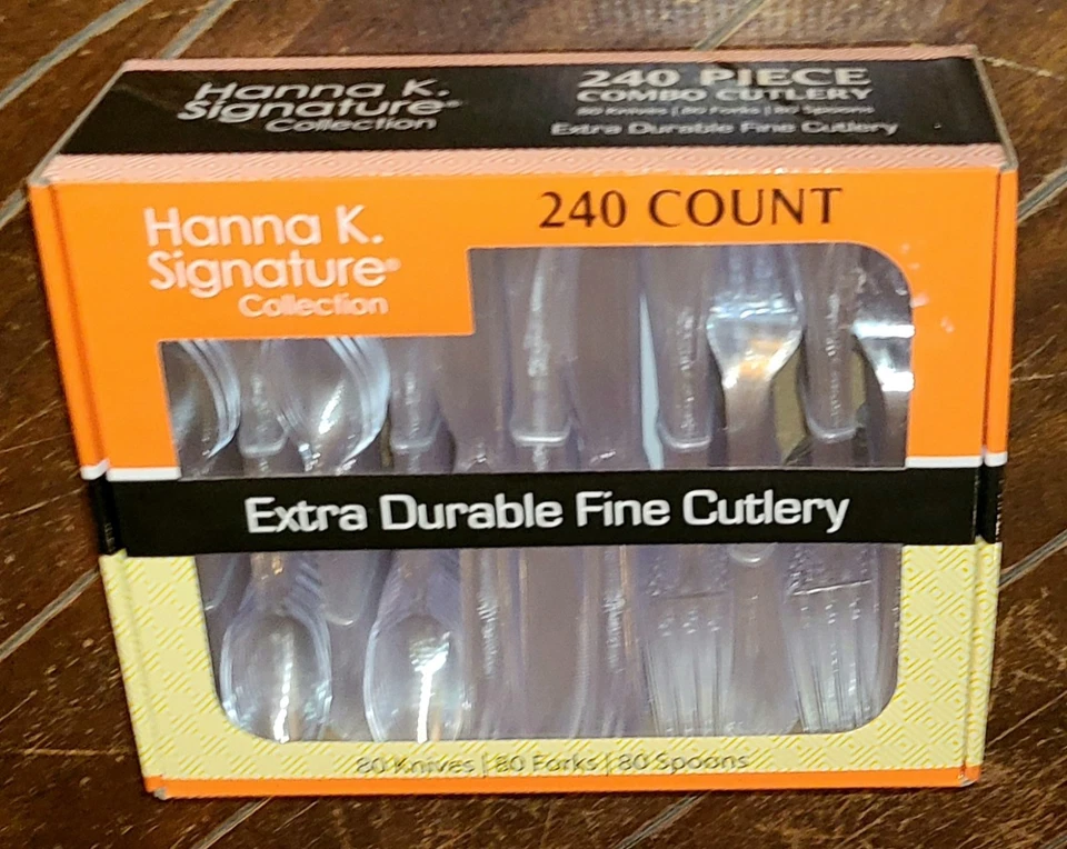 Hanna K Signature Plastic Silverware Heavyweight Clear Combo Disposable 80205