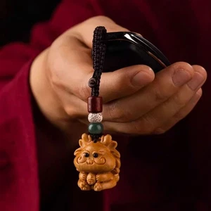 Lucky Sandalwood Key Chain Pendant Key Chain Strap Car Key Charms - Picture 1 of 12