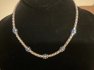 GORGEOUS NWT BLUE & CRYSTAL BRIGHTON MERIDIAN SIERRA COLLAR NECKLACE MSRP $128 - Image 1 of 4